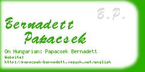 bernadett papacsek business card